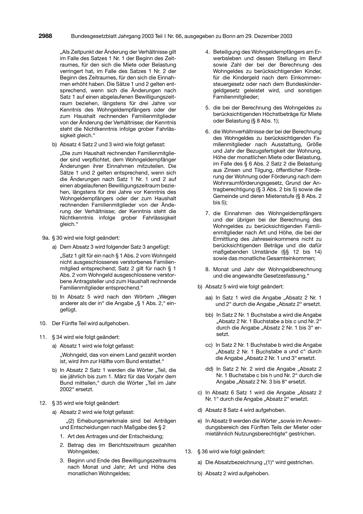 BGBl. 2003, Seite 2988 — Originalseite als Abbildung