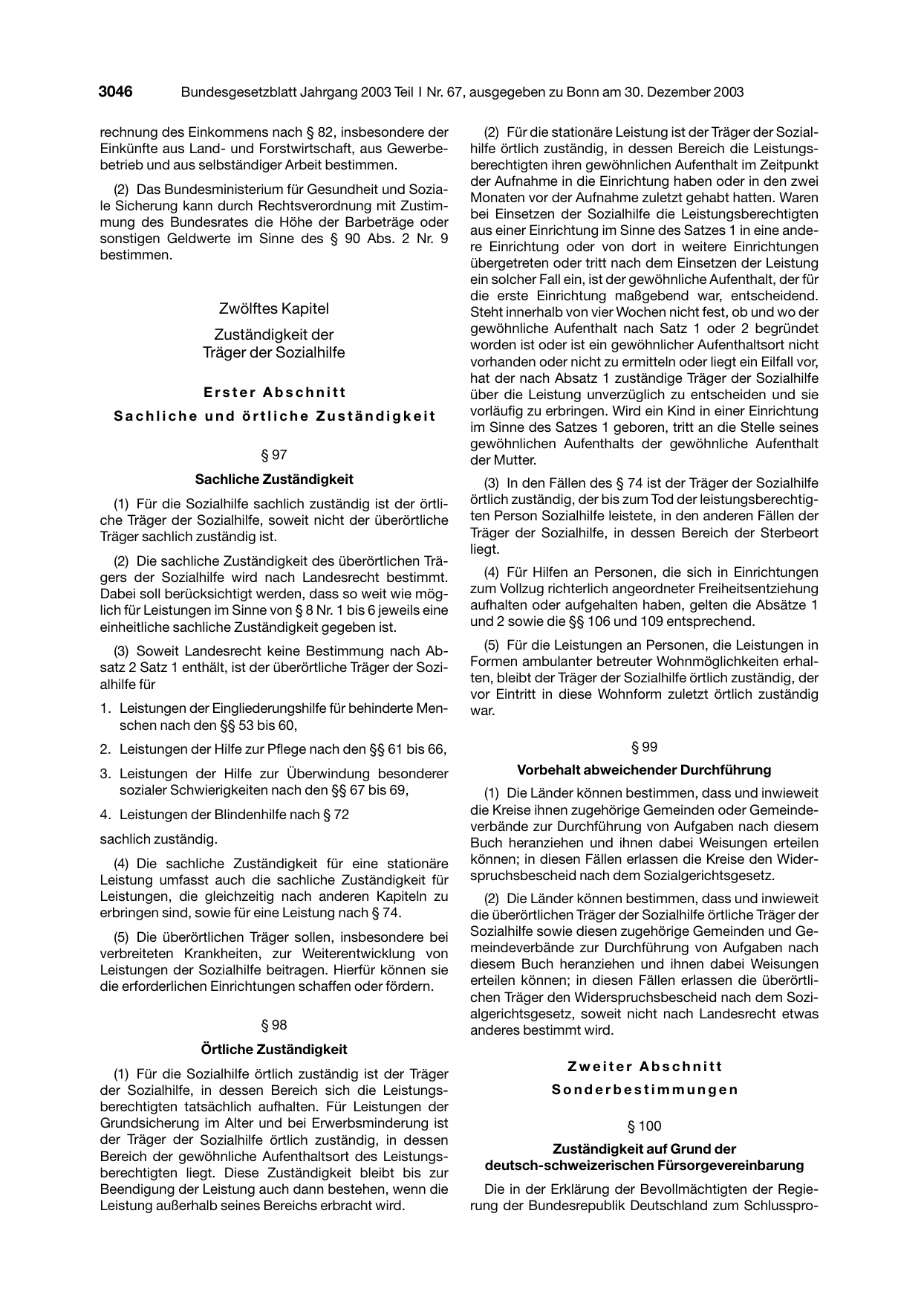 BGBl. 2003, Seite 3046 — Originalseite als Abbildung