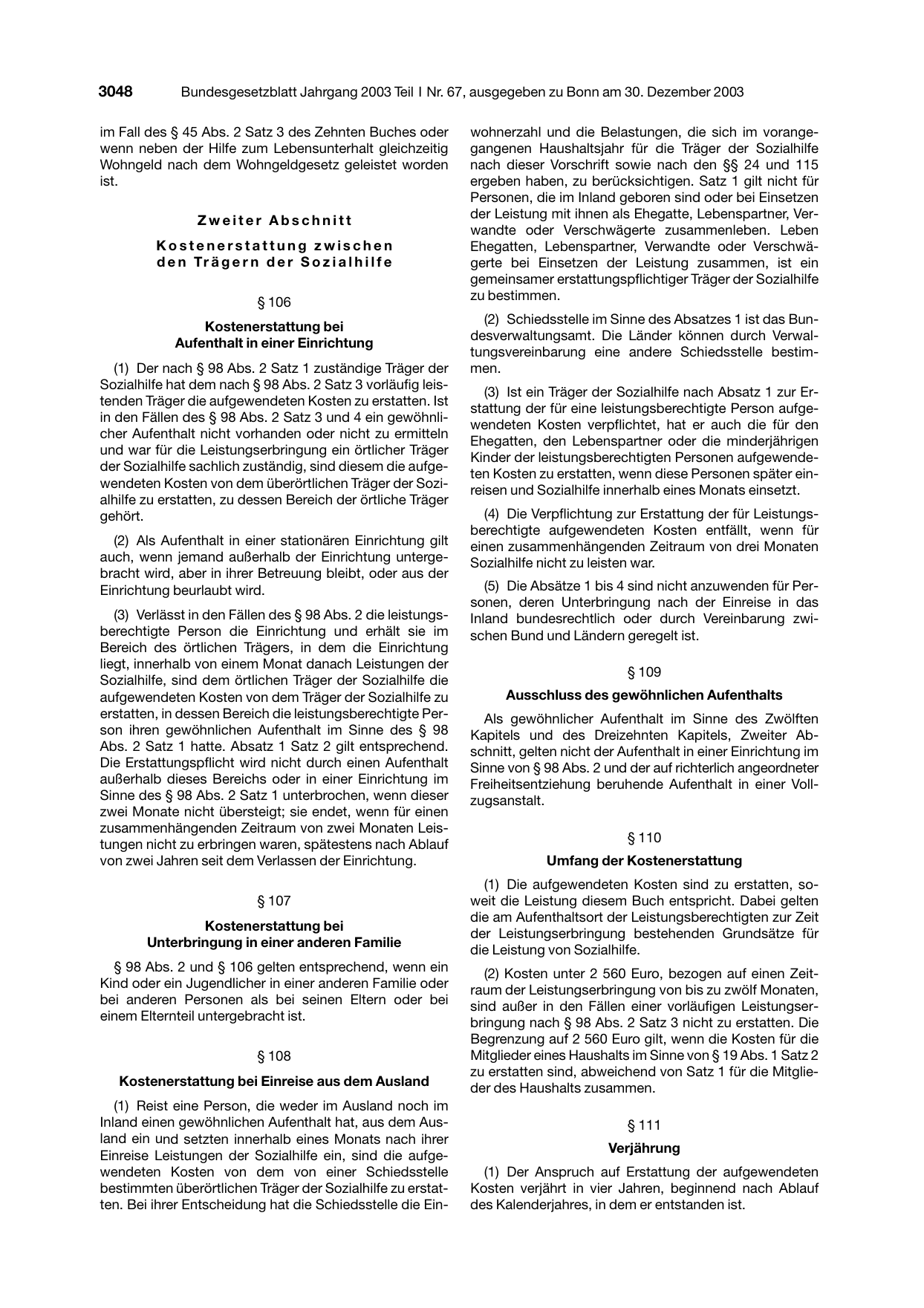 BGBl. 2003, Seite 3048 — Originalseite als Abbildung