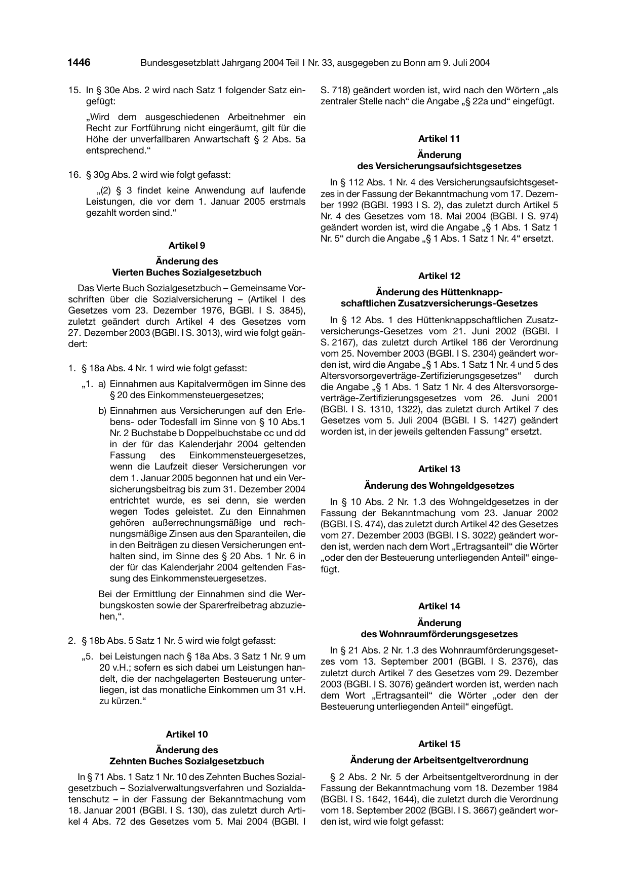 BGBl. 2004, Seite 1446 — Originalseite als Abbildung