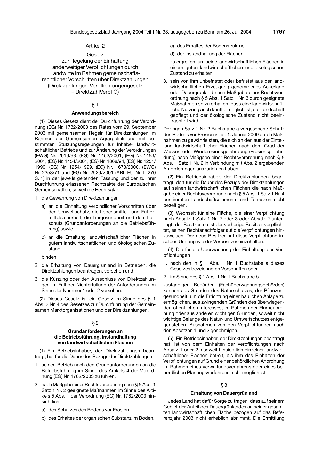 BGBl. 2004, Seite 1767 — Originalseite als Abbildung