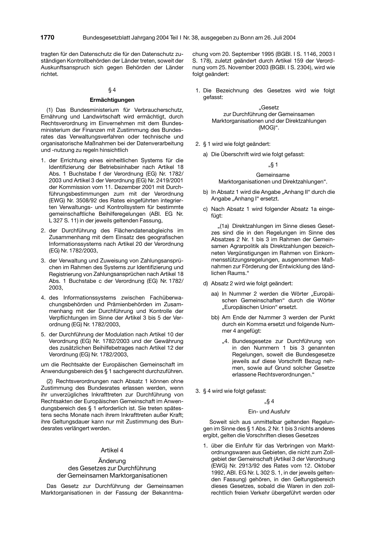 BGBl. 2004, Seite 1770 — Originalseite als Abbildung