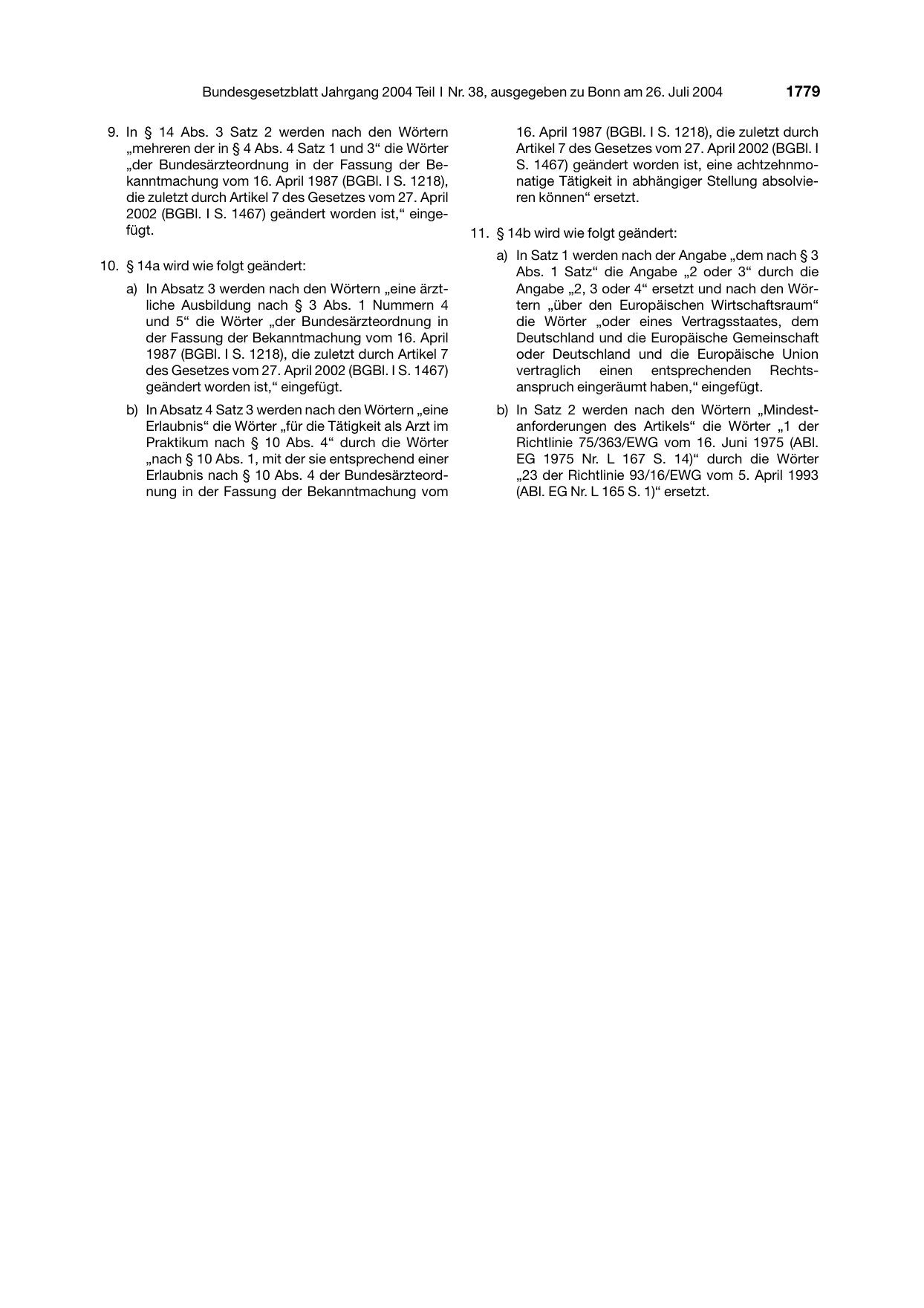 BGBl. 2004, Seite 1779 — Originalseite als Abbildung