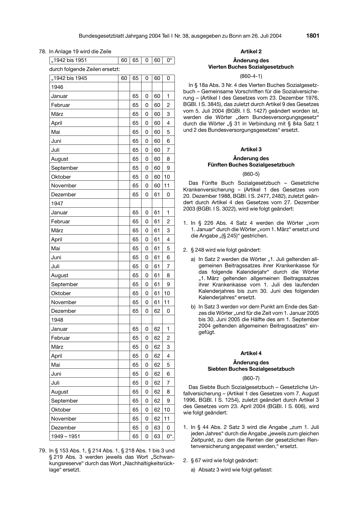 BGBl. 2004, Seite 1801 — Originalseite als Abbildung