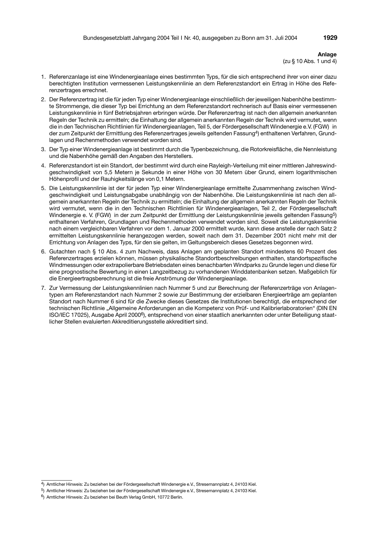 BGBl. 2004, Seite 1929 — Originalseite als Abbildung