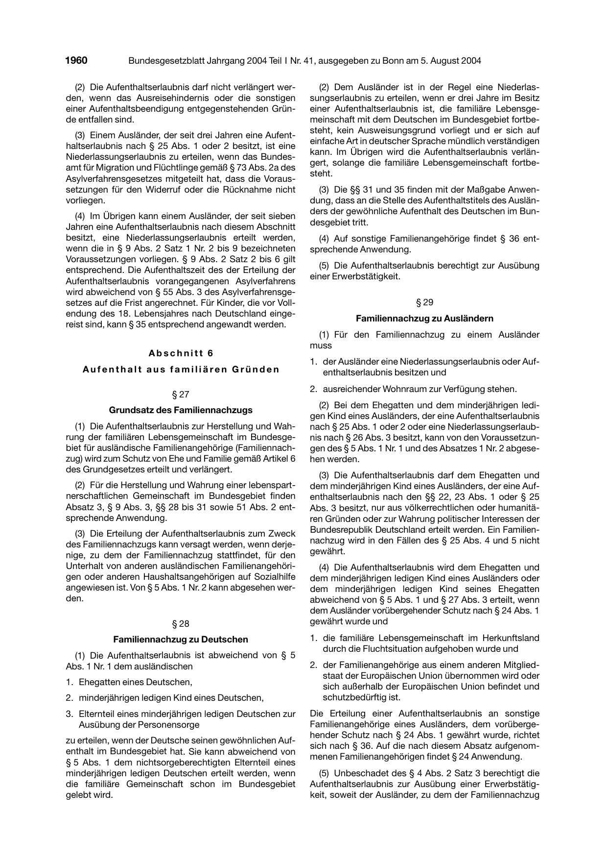BGBl. 2004, Seite 1960 — Originalseite als Abbildung