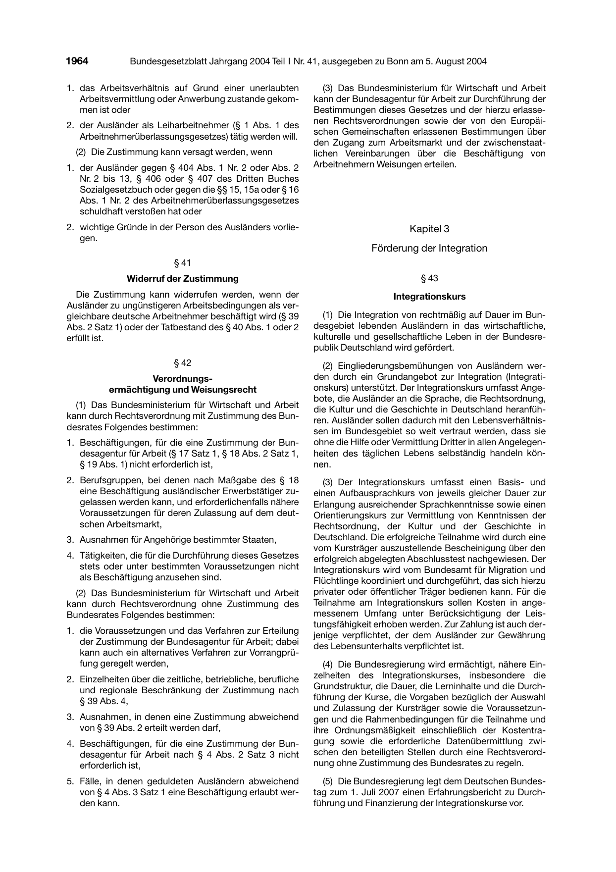 BGBl. 2004, Seite 1964 — Originalseite als Abbildung