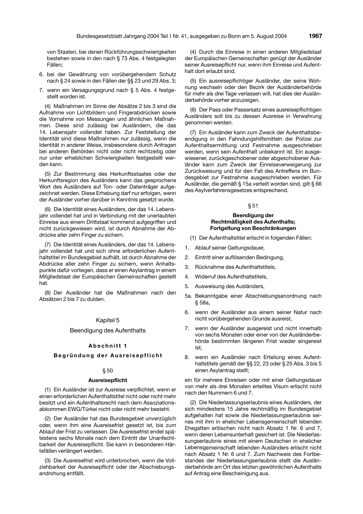 BGBl. 2004, Seite 1967 — Originalseite als Abbildung