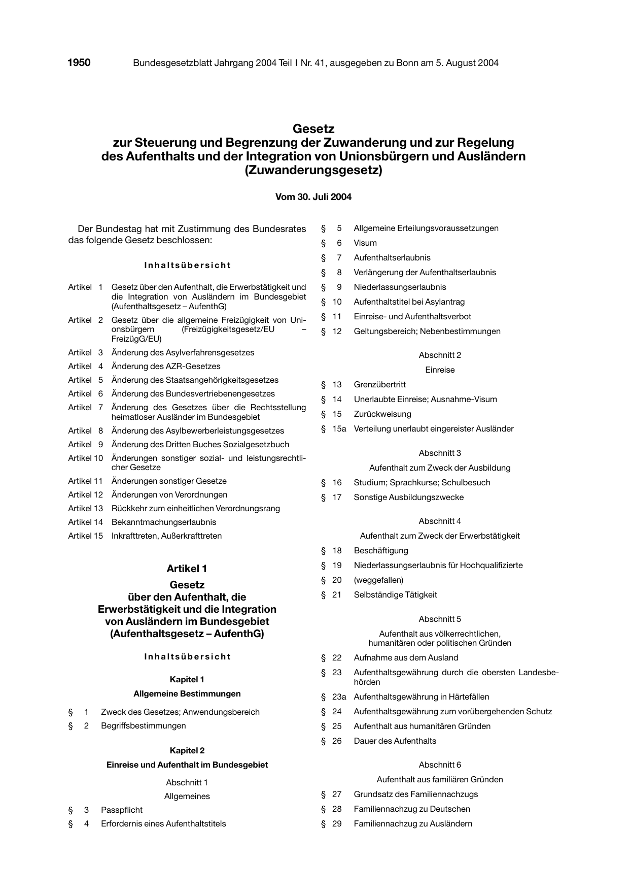 BGBl. 2004, Seite 1950 — Originalseite als Abbildung