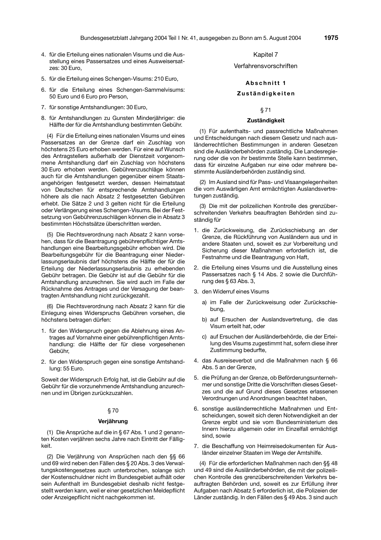 BGBl. 2004, Seite 1975 — Originalseite als Abbildung