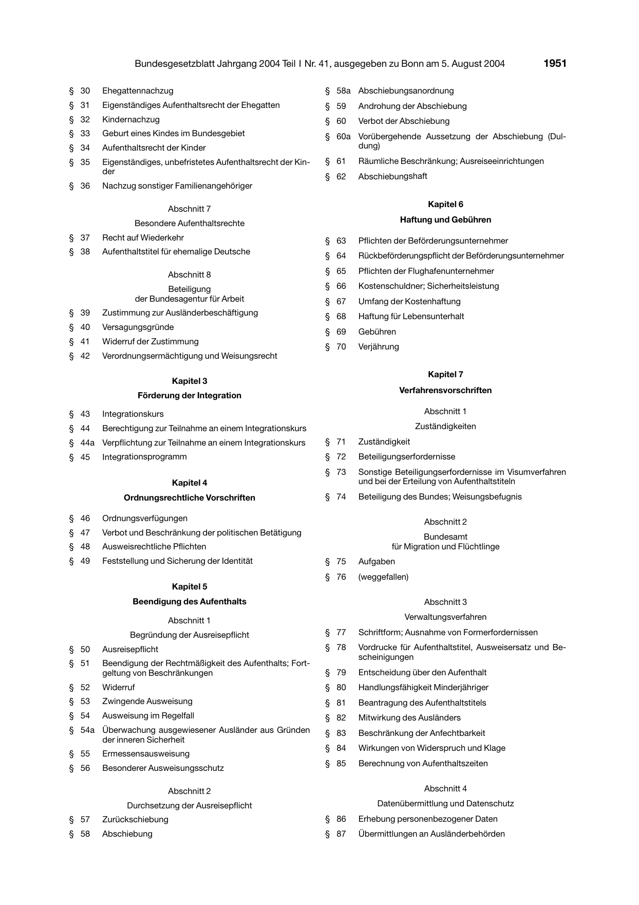 BGBl. 2004, Seite 1951 — Originalseite als Abbildung