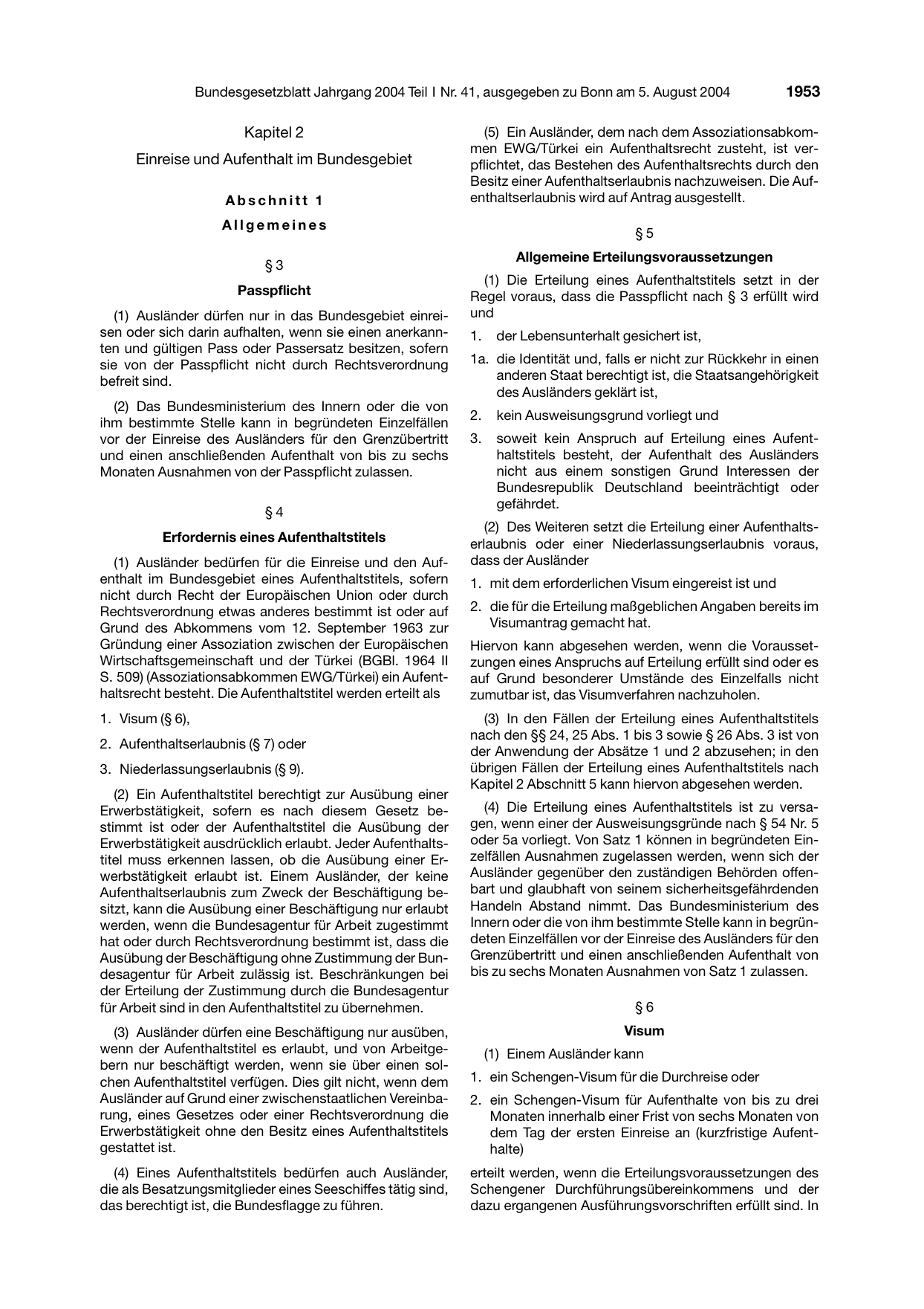BGBl. 2004, Seite 1953 — Originalseite als Abbildung