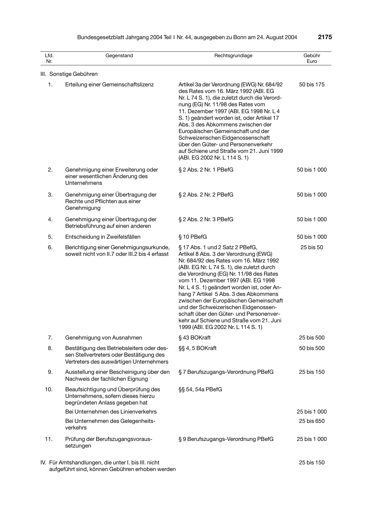 BGBl. 2004, Seite 2175 — Originalseite als Abbildung