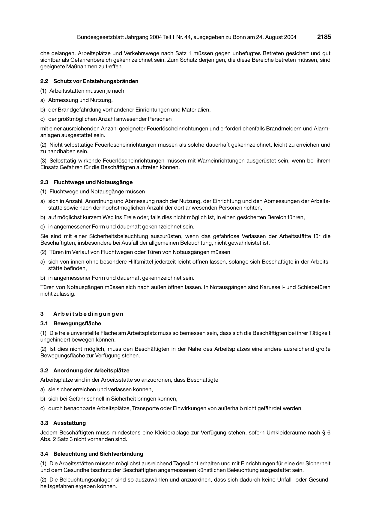 BGBl. 2004, Seite 2185 — Originalseite als Abbildung