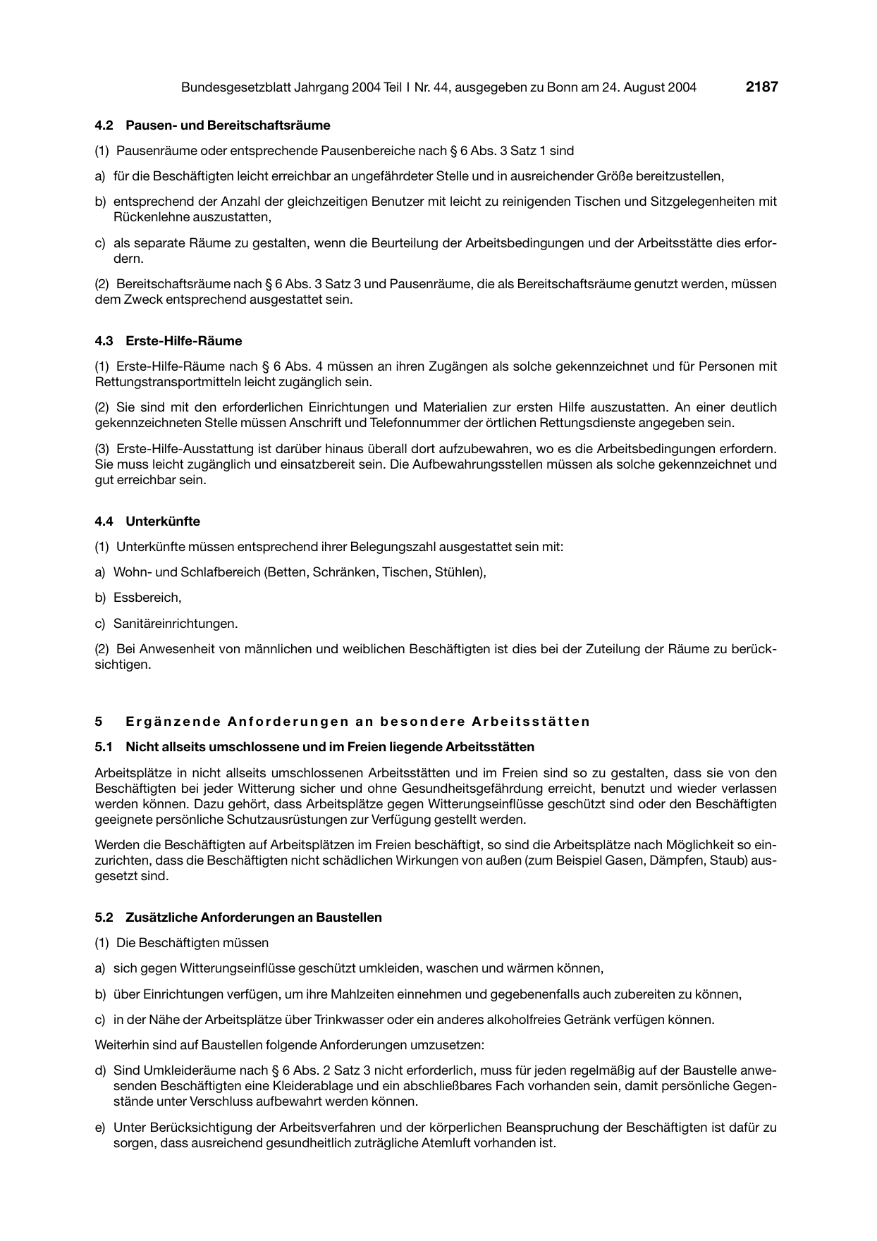 BGBl. 2004, Seite 2187 — Originalseite als Abbildung