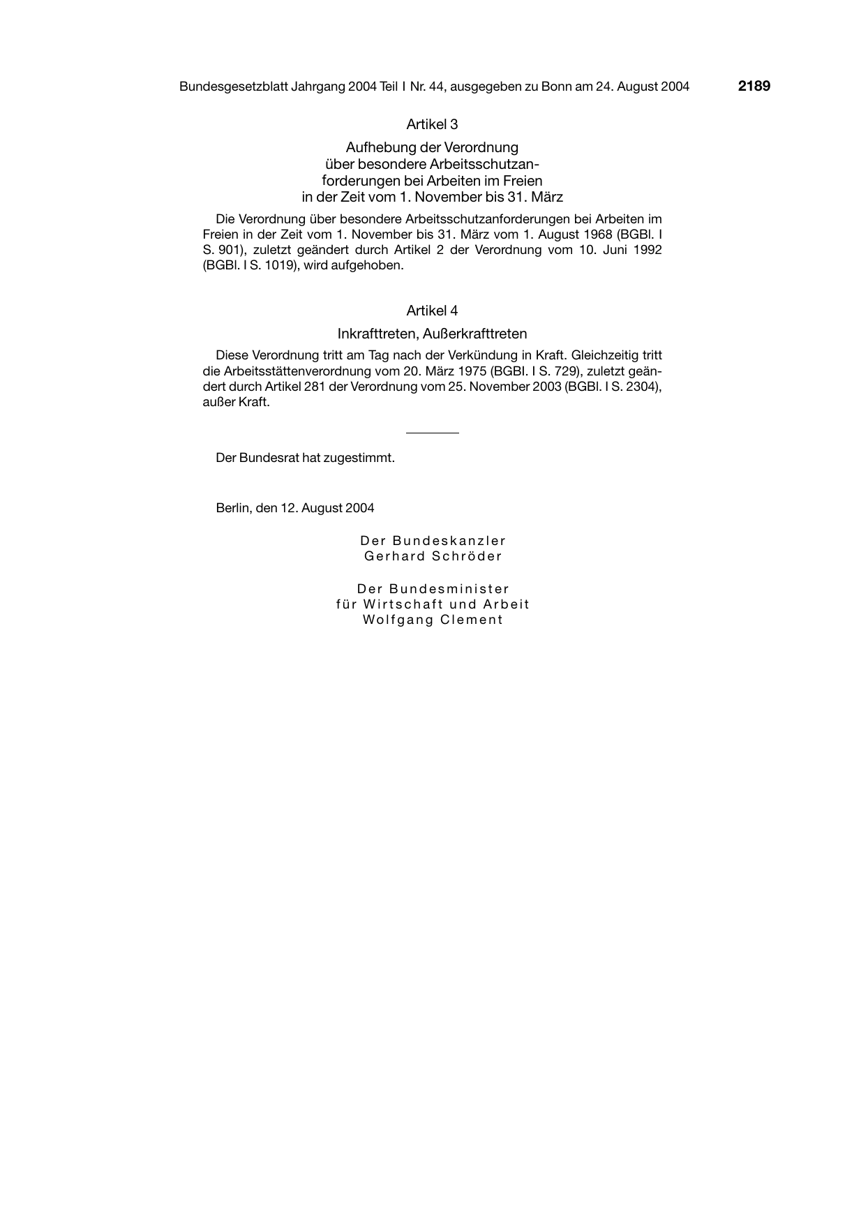 BGBl. 2004, Seite 2189 — Originalseite als Abbildung