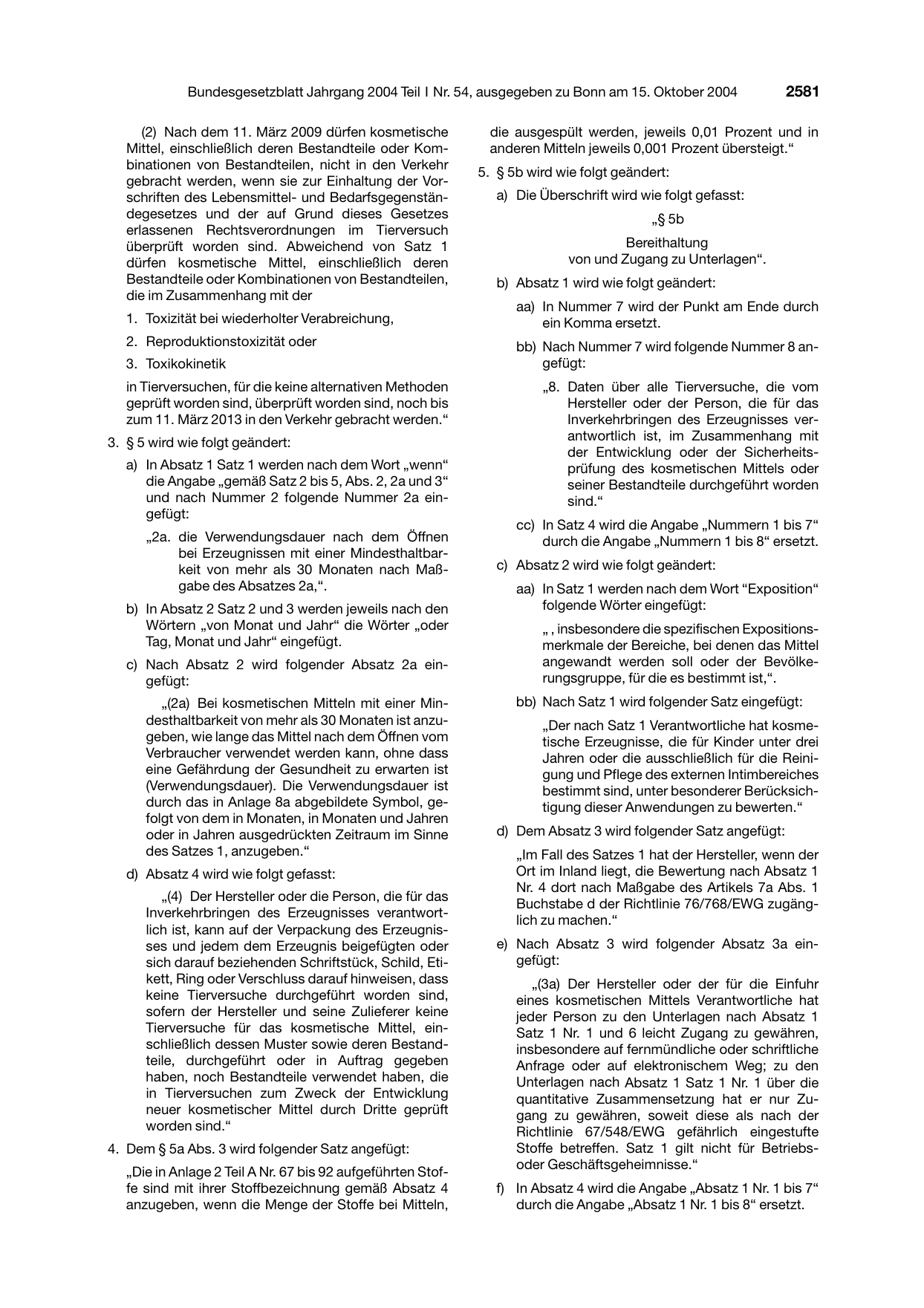 BGBl. 2004, Seite 2581 — Originalseite als Abbildung