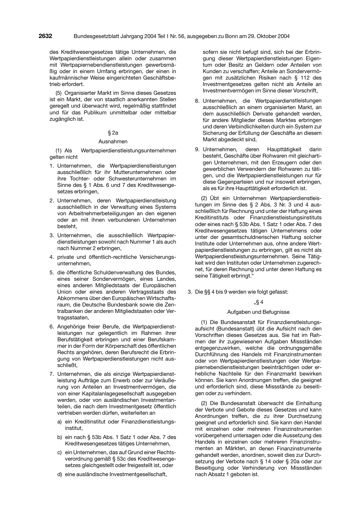BGBl. 2004, Seite 2632 — Originalseite als Abbildung