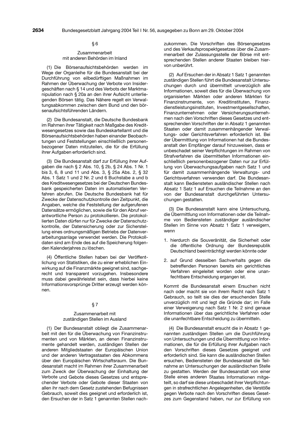 BGBl. 2004, Seite 2634 — Originalseite als Abbildung