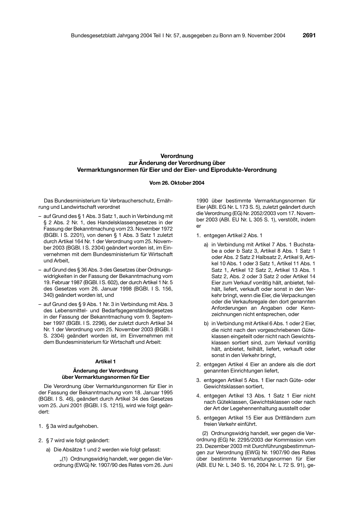 BGBl. 2004, Seite 2691 — Originalseite als Abbildung