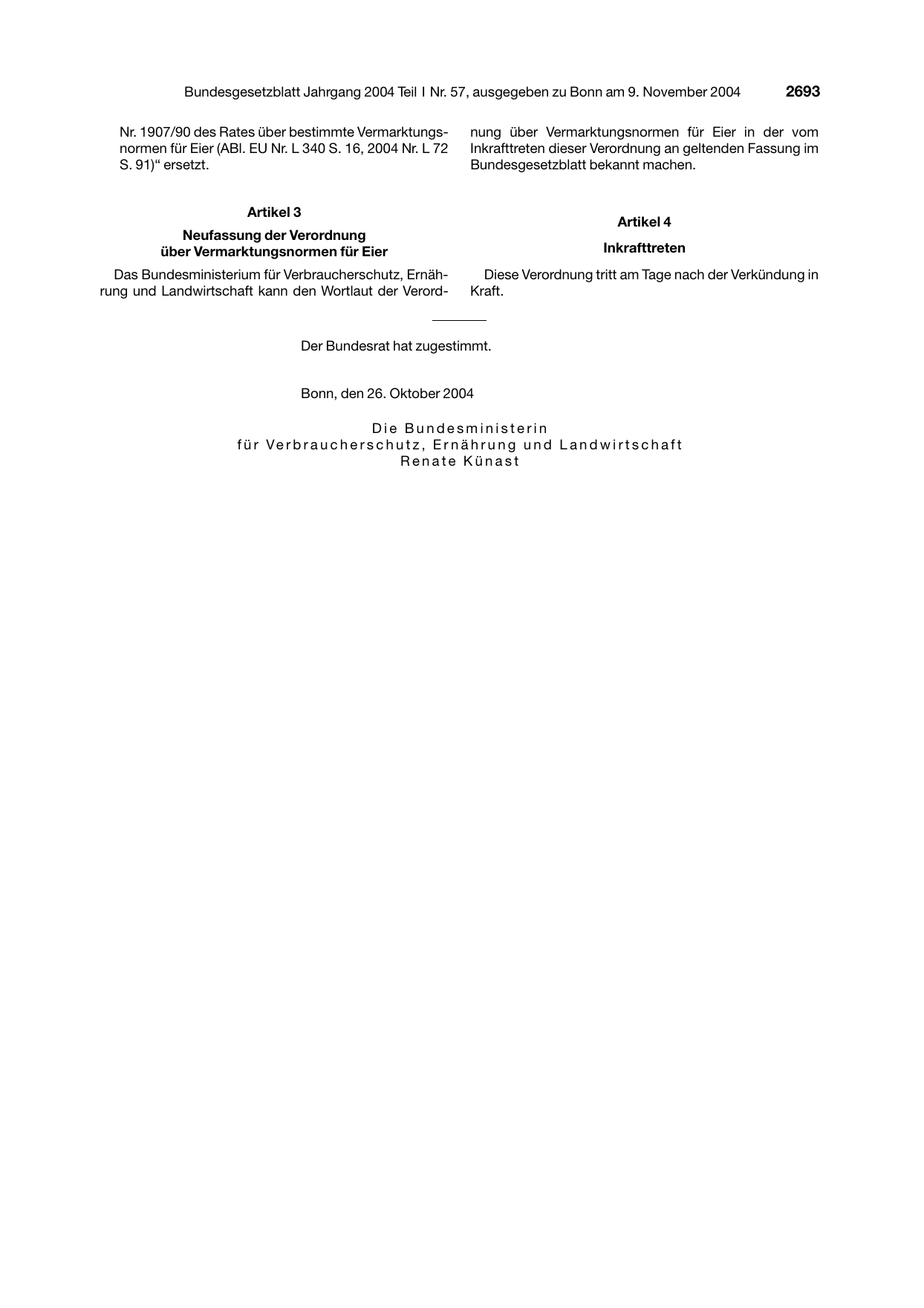 BGBl. 2004, Seite 2693 — Originalseite als Abbildung