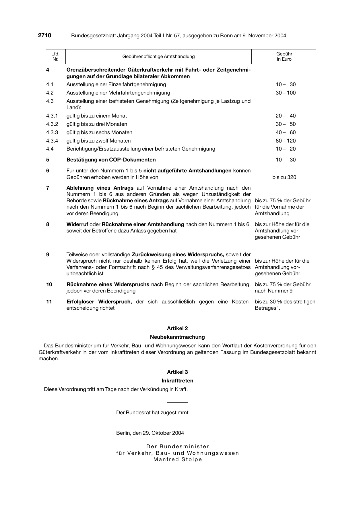BGBl. 2004, Seite 2710 — Originalseite als Abbildung