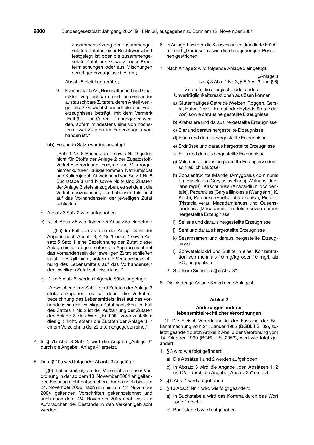 BGBl. 2004, Seite 2800 — Originalseite als Abbildung