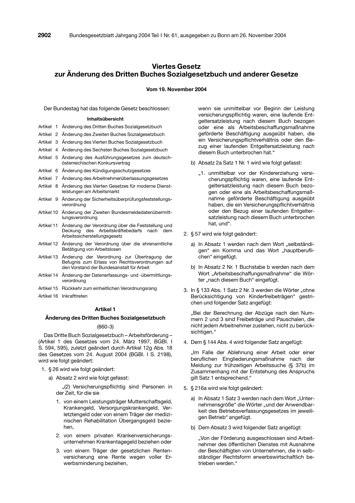 BGBl. 2004, Seite 2902 — Originalseite als Abbildung