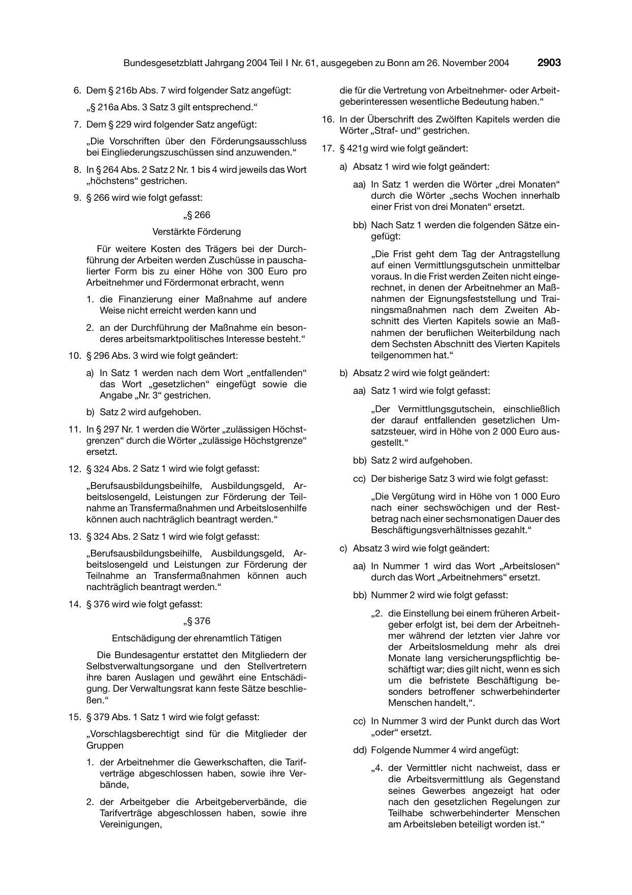 BGBl. 2004, Seite 2903 — Originalseite als Abbildung