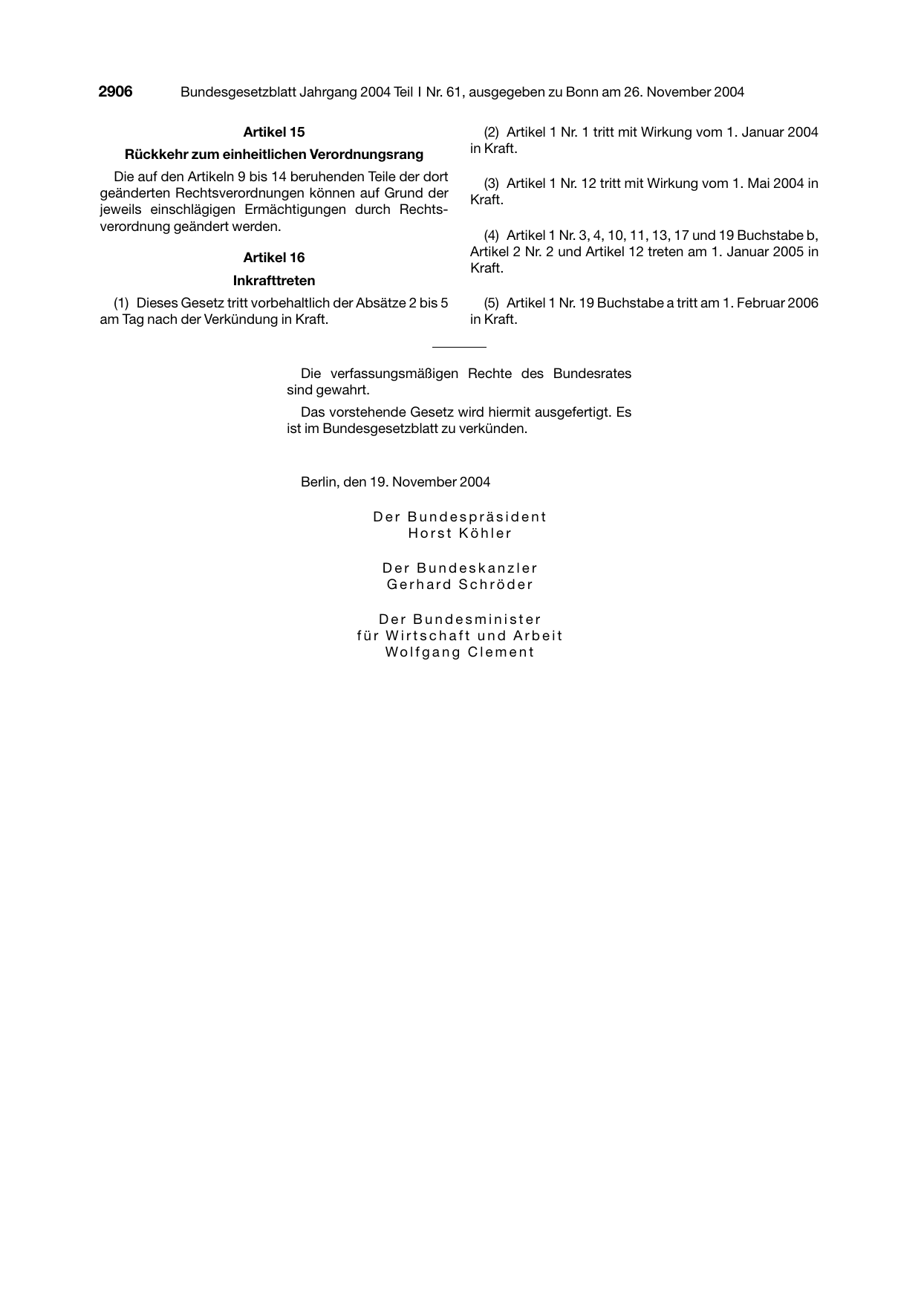 BGBl. 2004, Seite 2906 — Originalseite als Abbildung