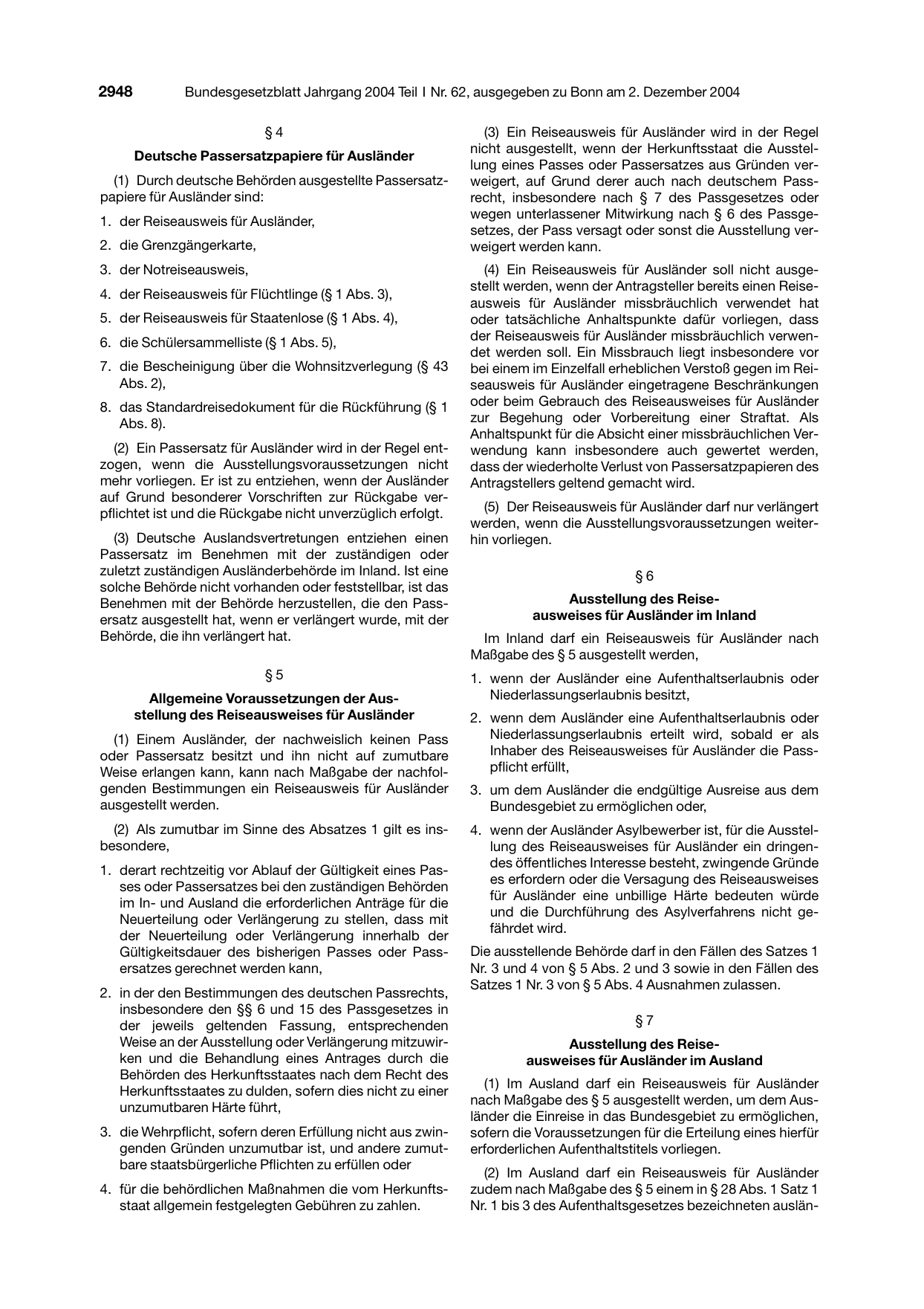 BGBl. 2004, Seite 2948 — Originalseite als Abbildung