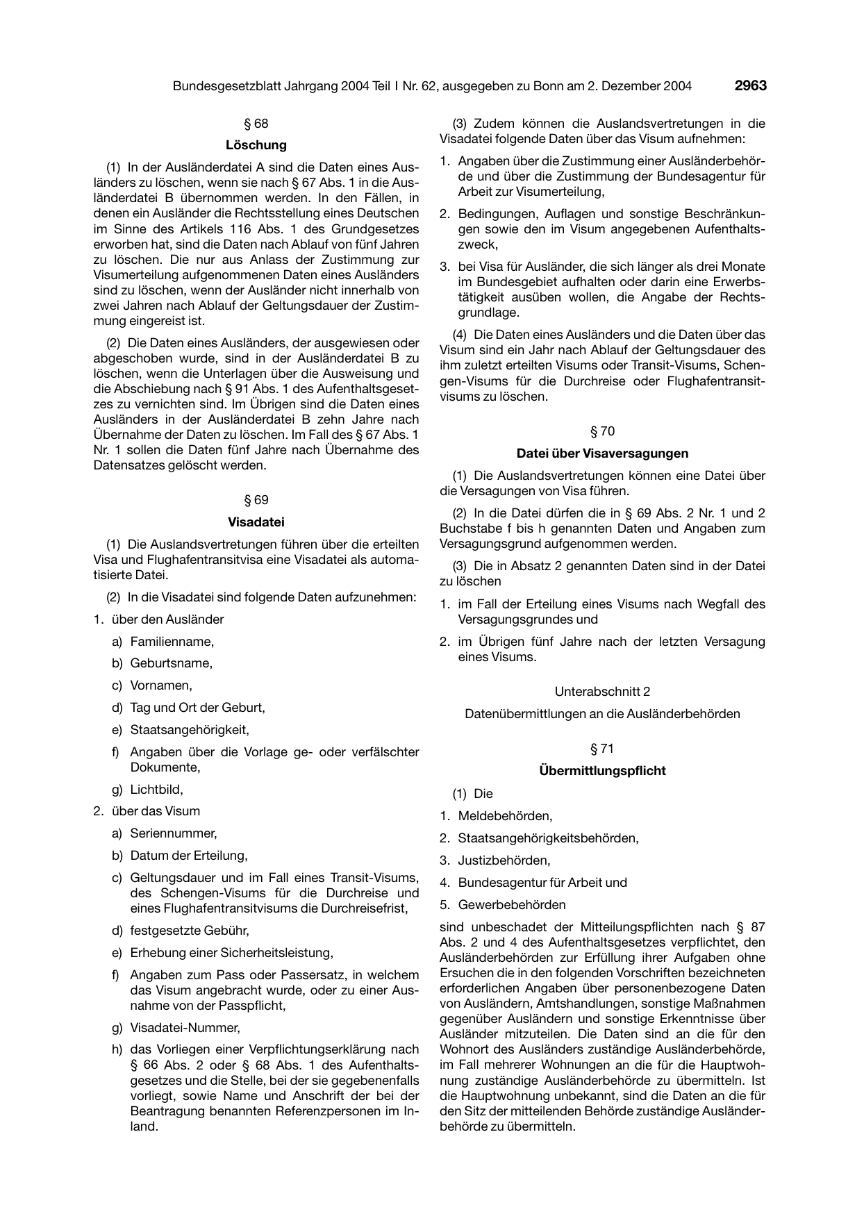 BGBl. 2004, Seite 2963 — Originalseite als Abbildung