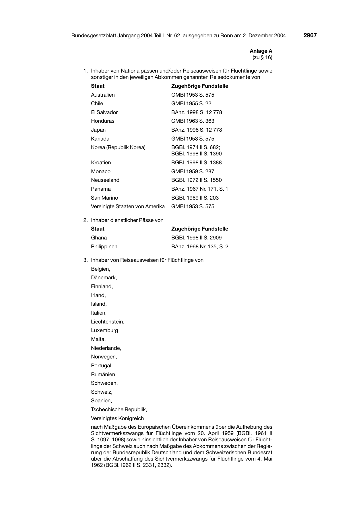 BGBl. 2004, Seite 2967 — Originalseite als Abbildung