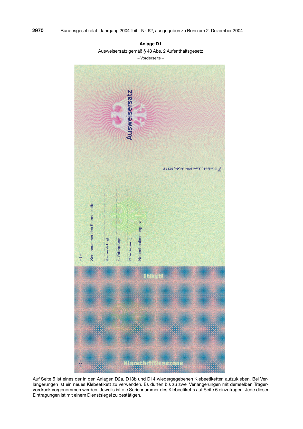 BGBl. 2004, Seite 2970 — Originalseite als Abbildung
