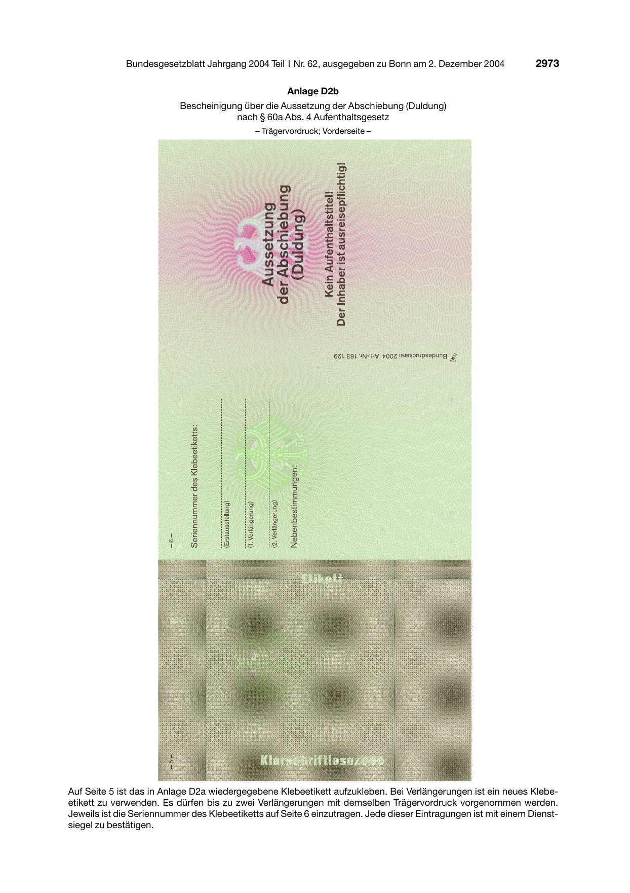 BGBl. 2004, Seite 2973 — Originalseite als Abbildung