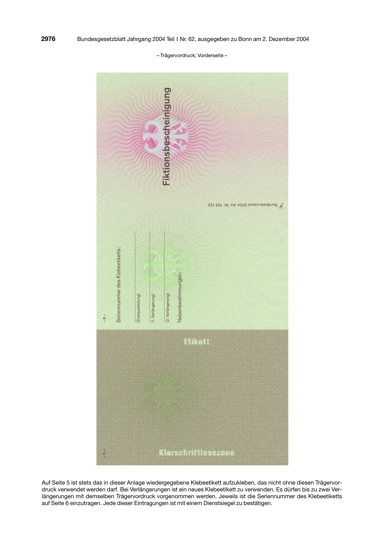 BGBl. 2004, Seite 2976 — Originalseite als Abbildung