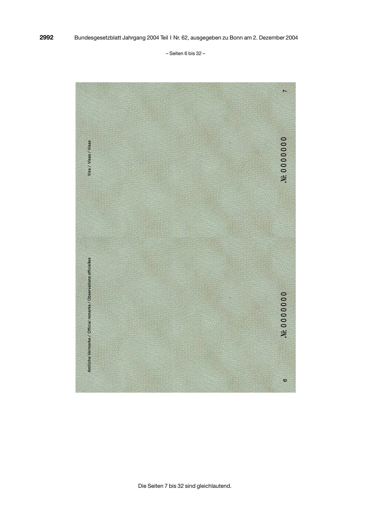 BGBl. 2004, Seite 2992 — Originalseite als Abbildung