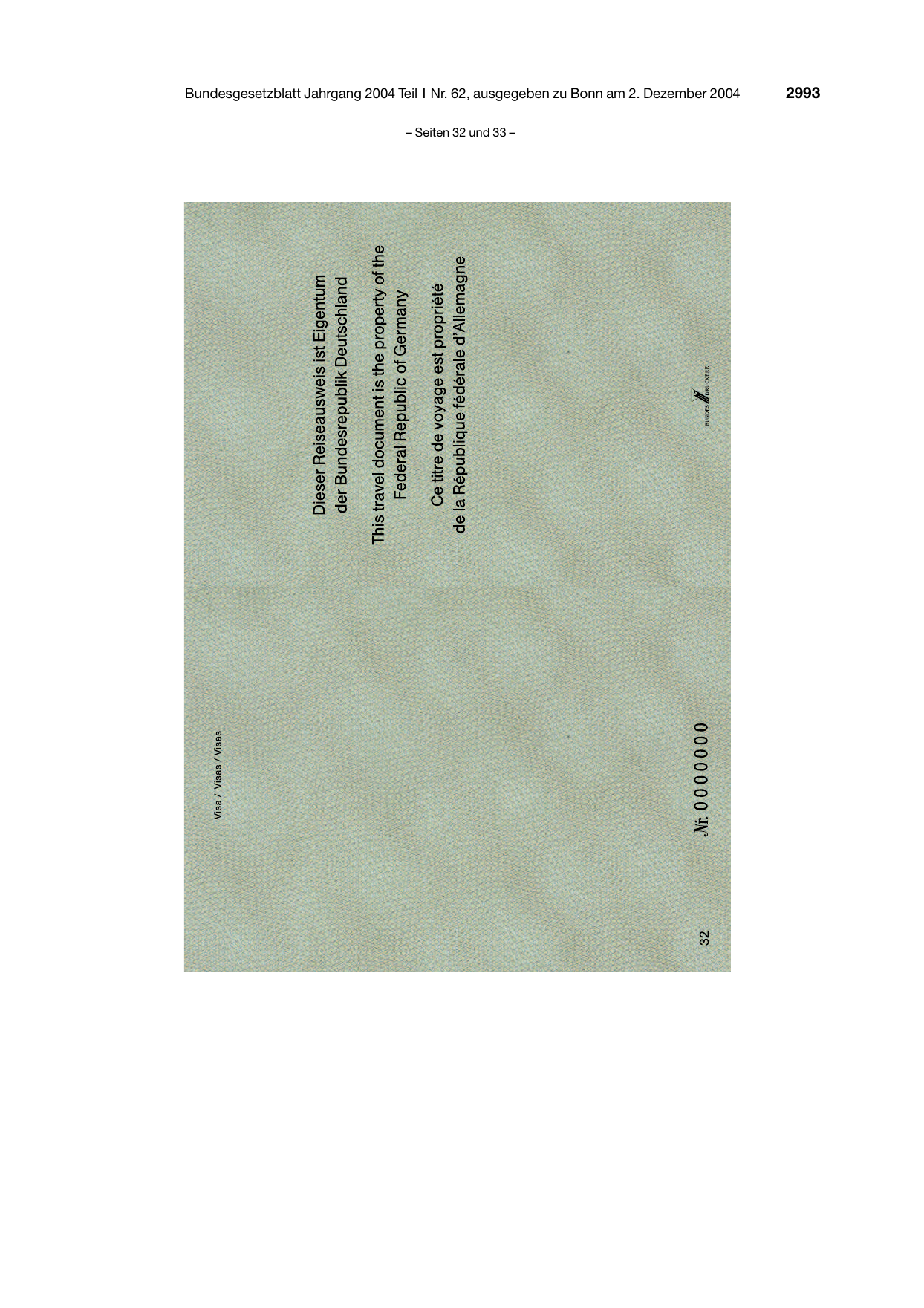 BGBl. 2004, Seite 2993 — Originalseite als Abbildung