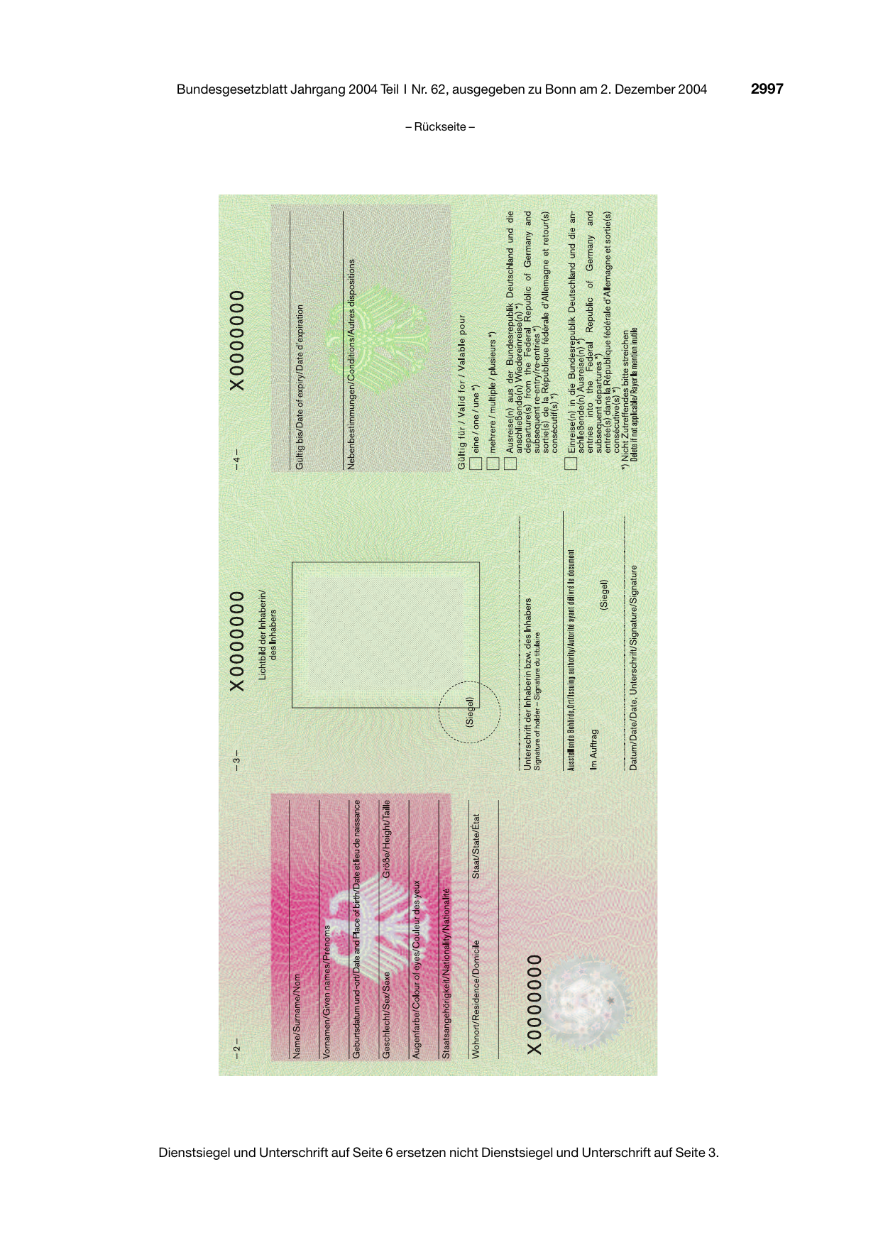 BGBl. 2004, Seite 2997 — Originalseite als Abbildung