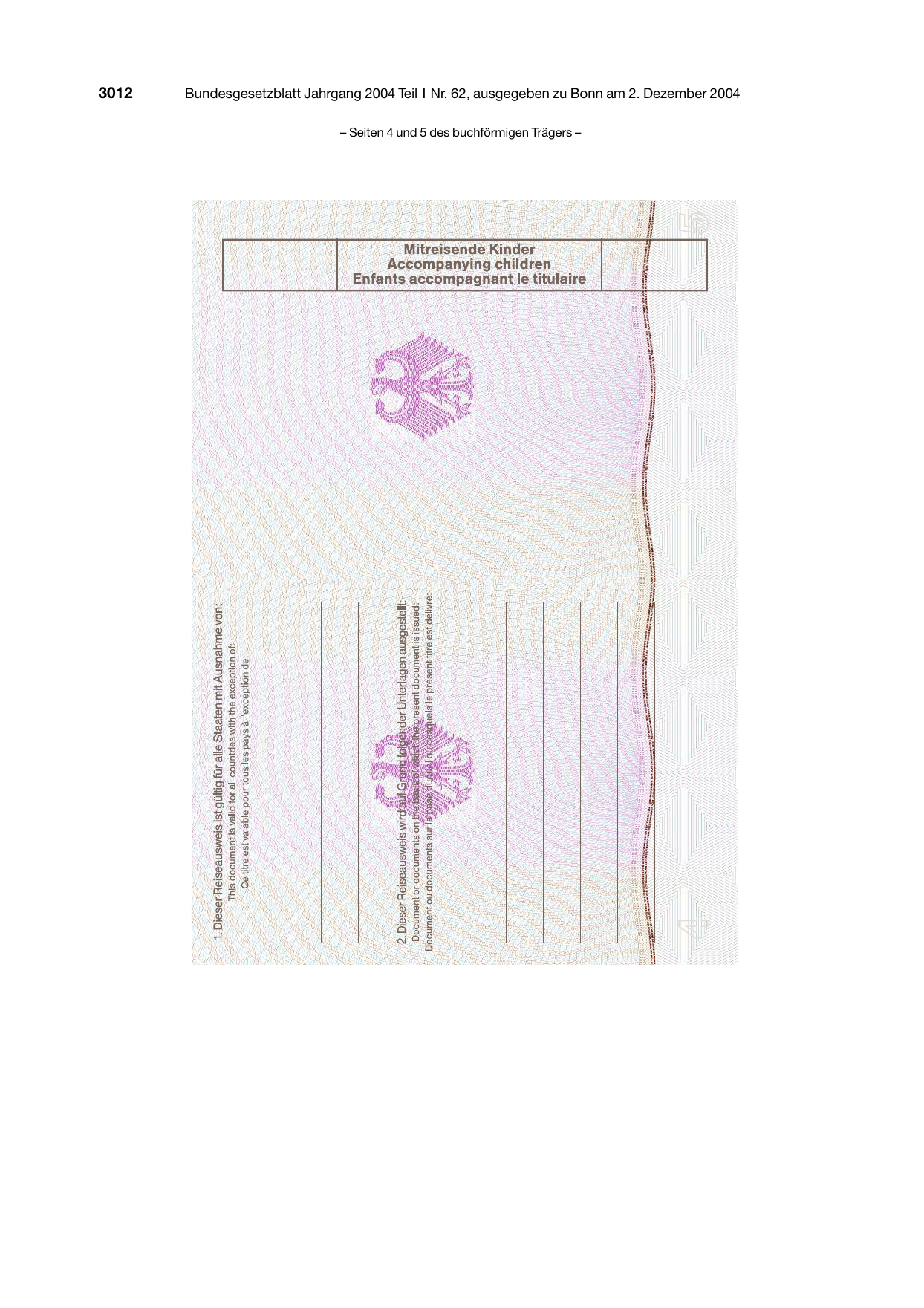 BGBl. 2004, Seite 3012 — Originalseite als Abbildung
