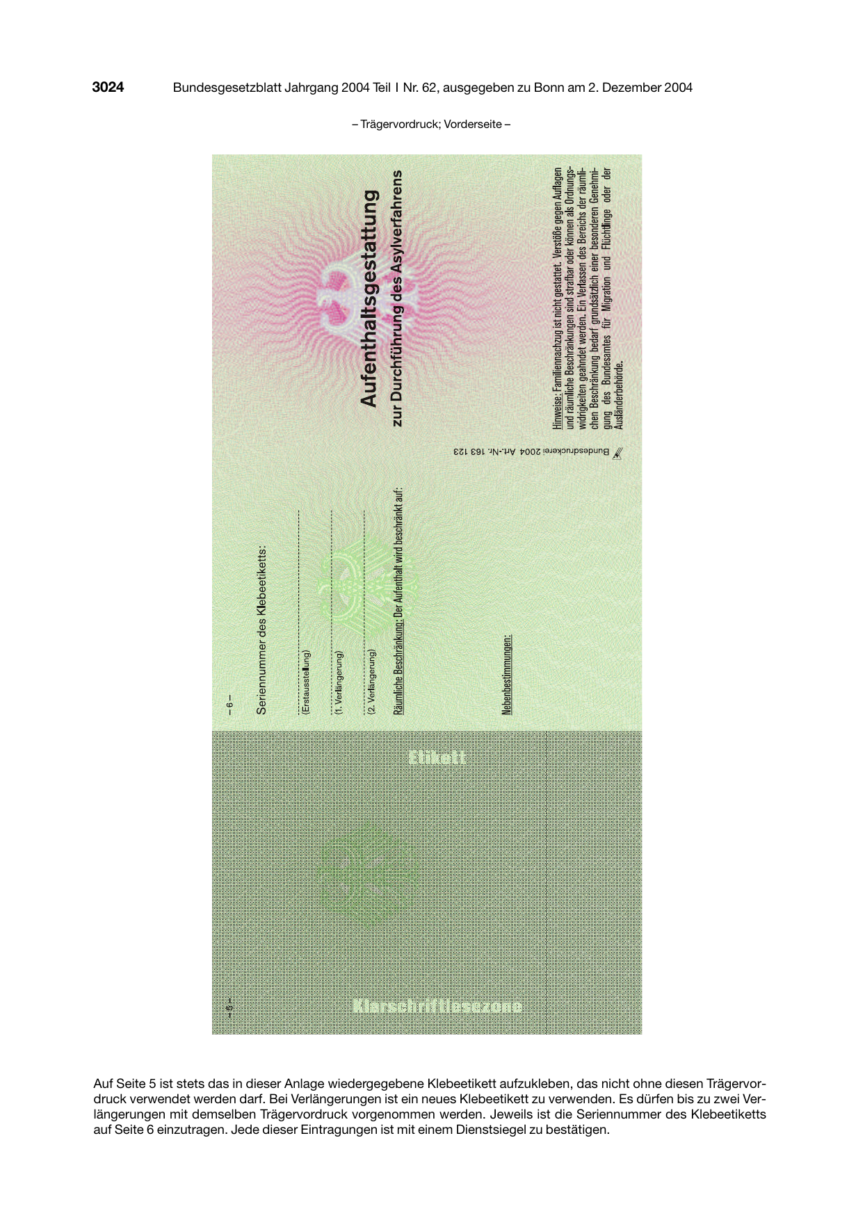 BGBl. 2004, Seite 3024 — Originalseite als Abbildung