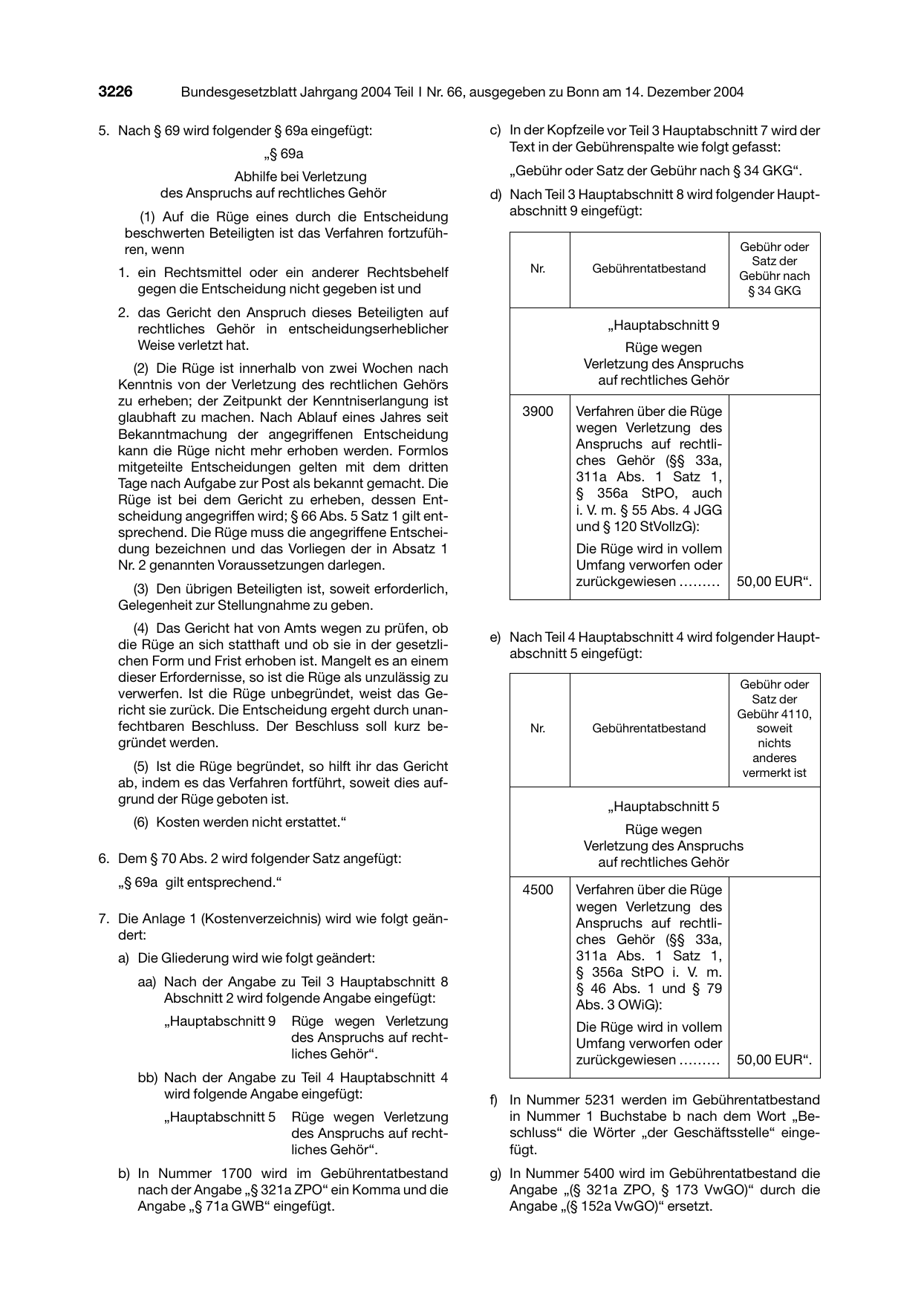 BGBl. 2004, Seite 3226 — Originalseite als Abbildung
