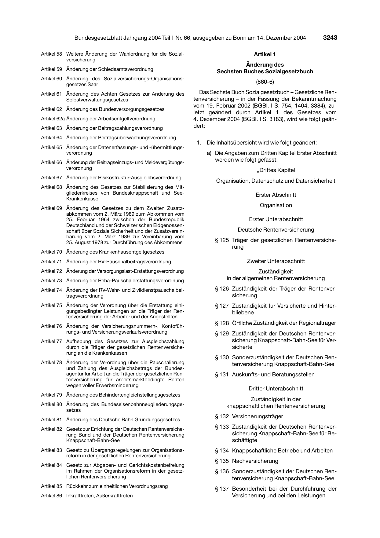 BGBl. 2004, Seite 3243 — Originalseite als Abbildung
