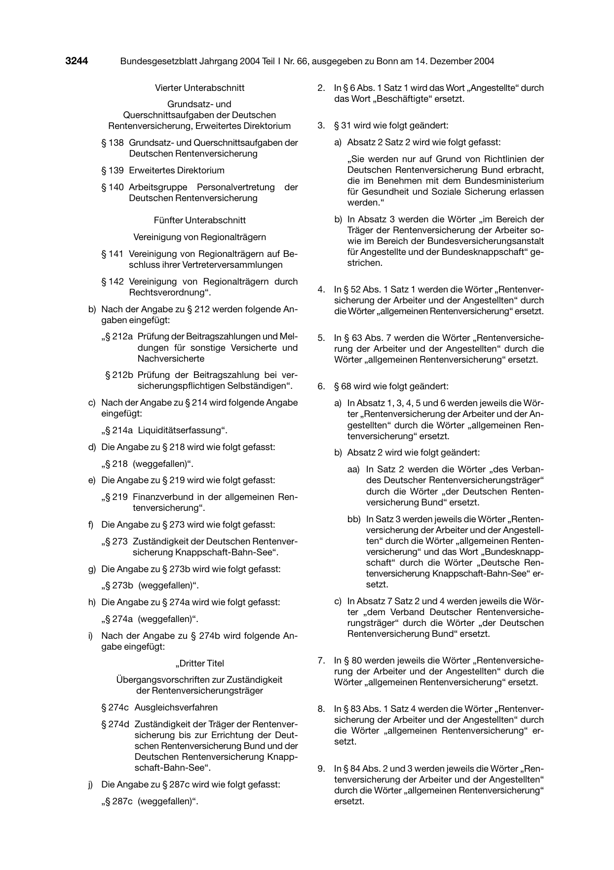 BGBl. 2004, Seite 3244 — Originalseite als Abbildung
