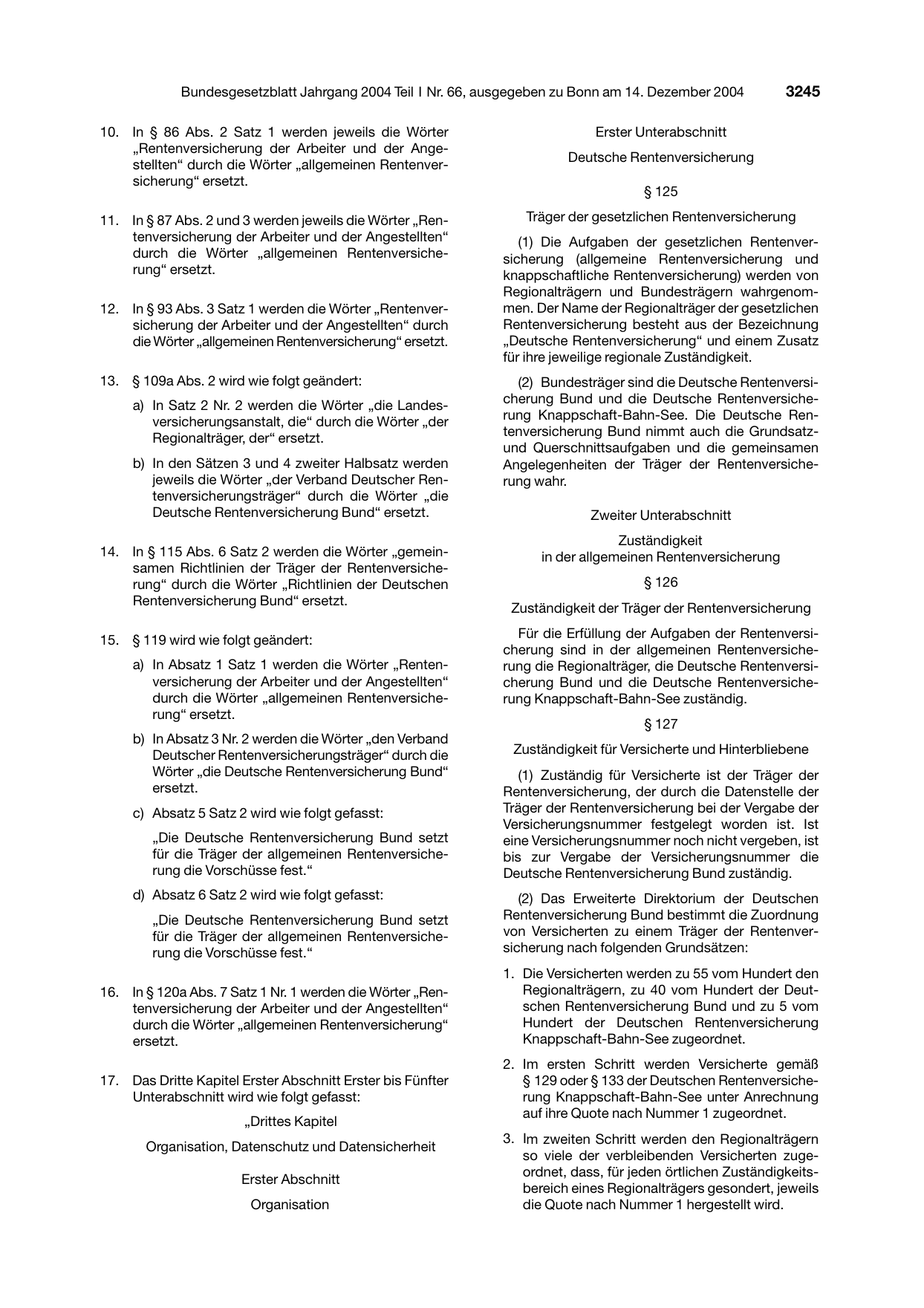 BGBl. 2004, Seite 3245 — Originalseite als Abbildung