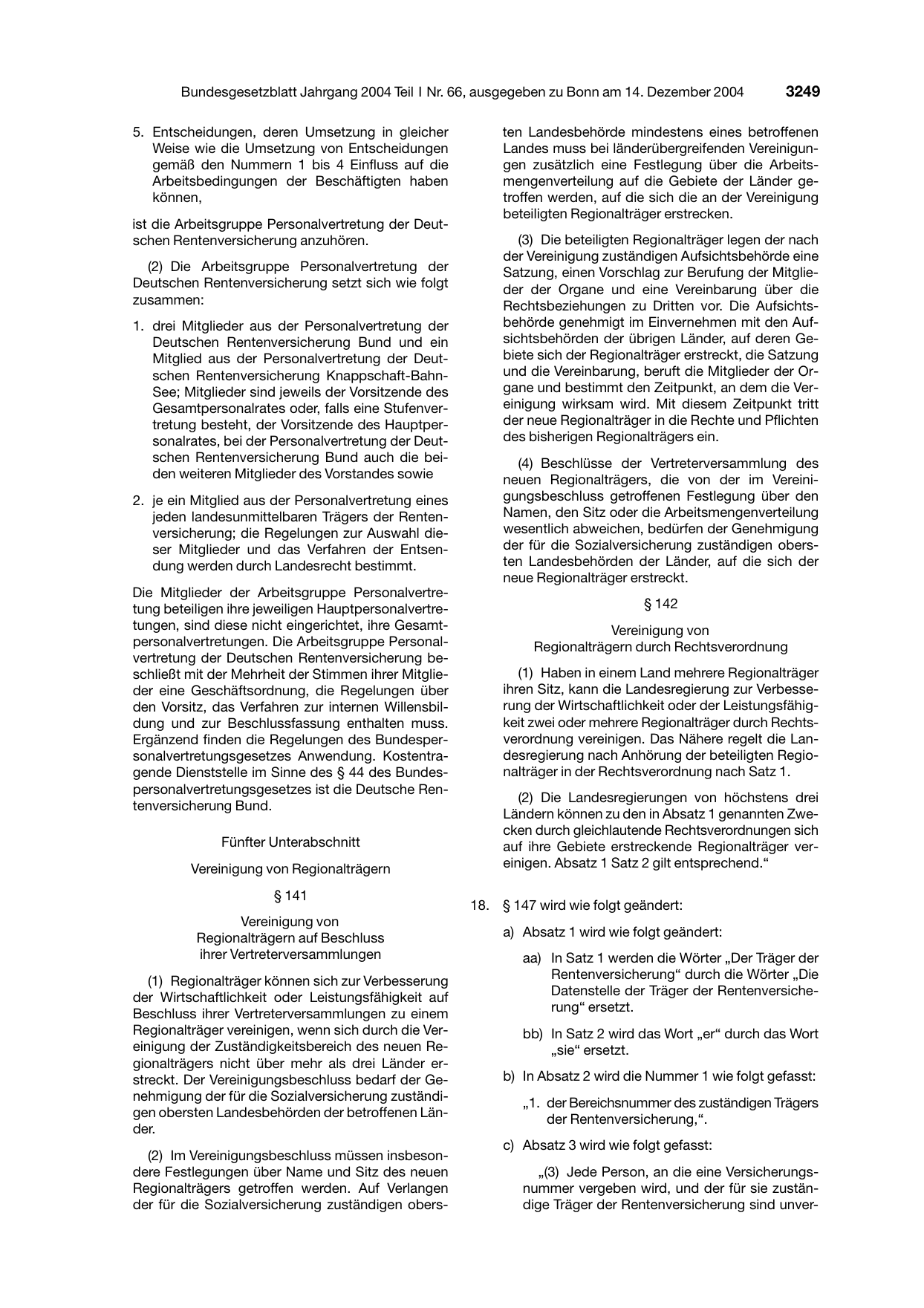 BGBl. 2004, Seite 3249 — Originalseite als Abbildung