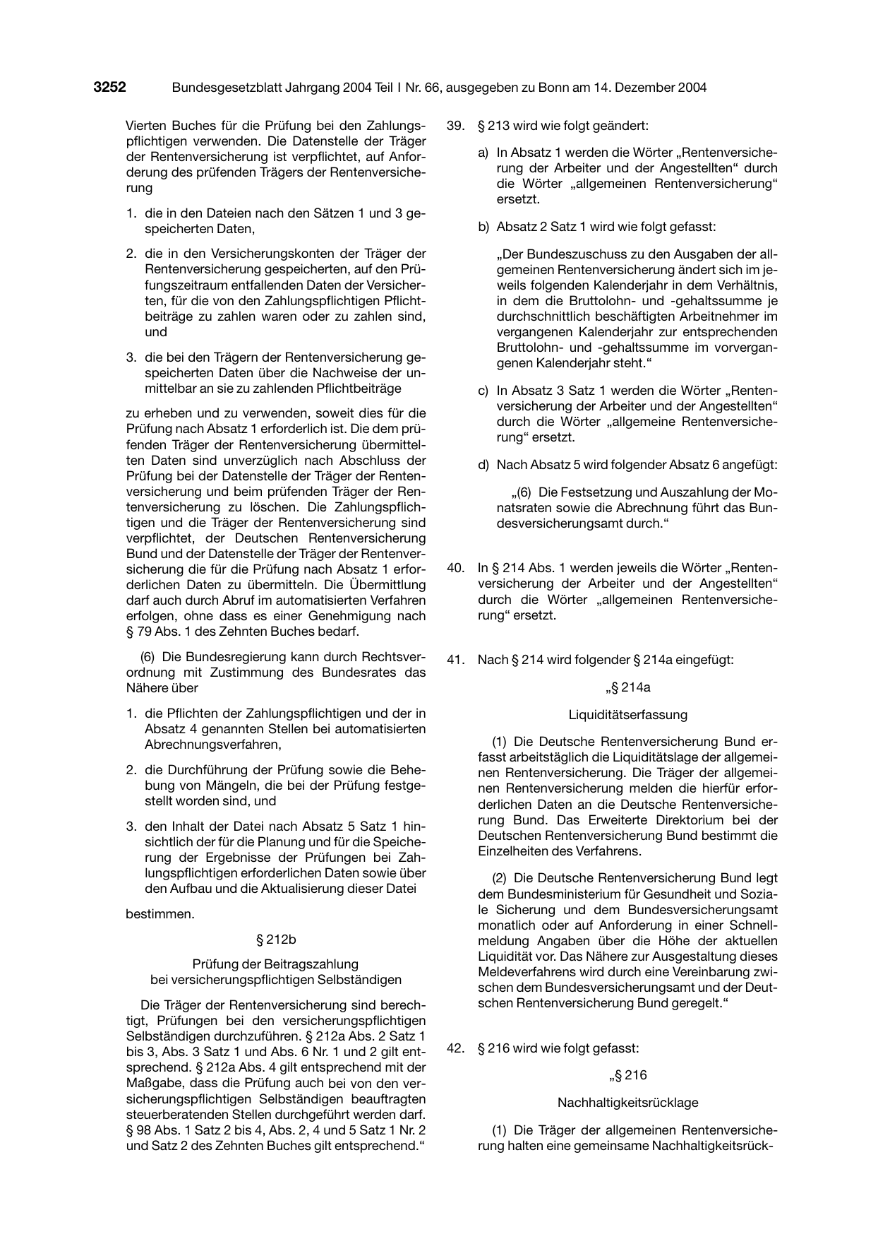 BGBl. 2004, Seite 3252 — Originalseite als Abbildung