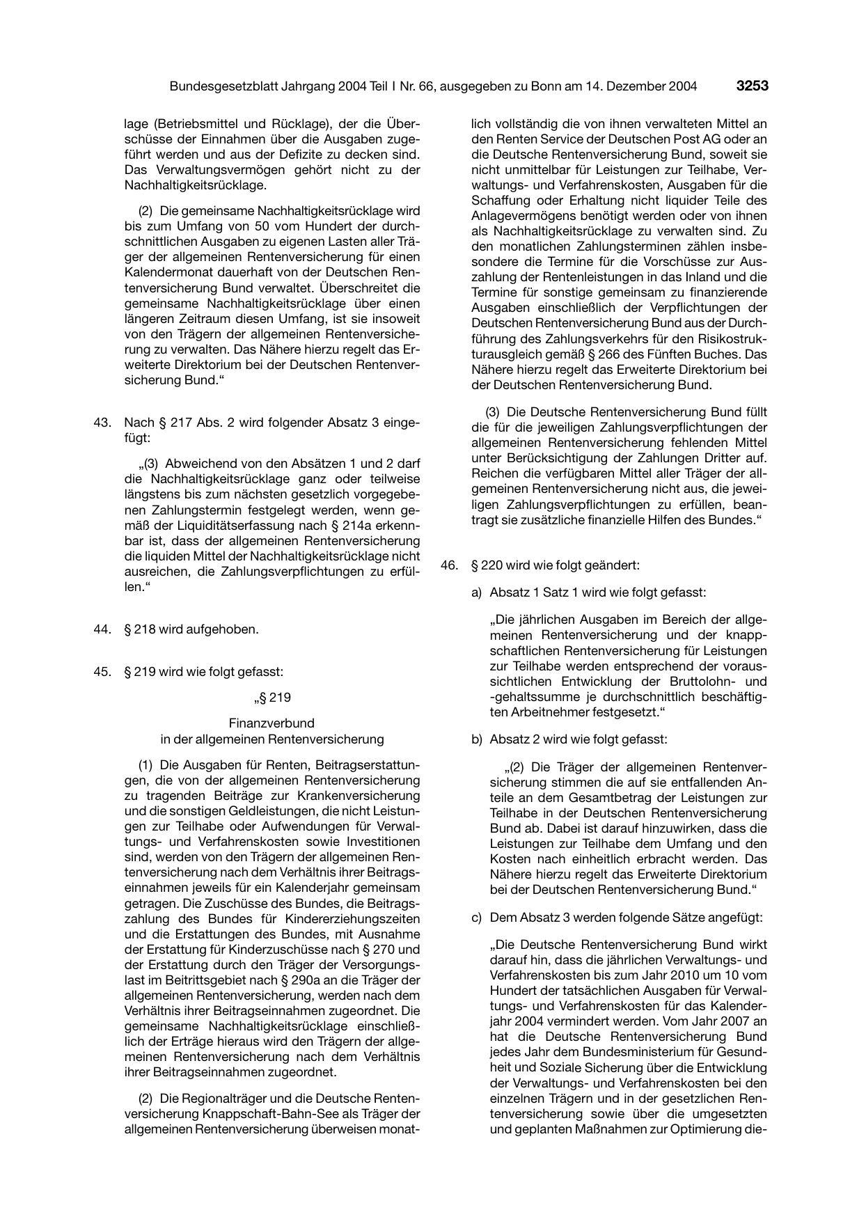 BGBl. 2004, Seite 3253 — Originalseite als Abbildung