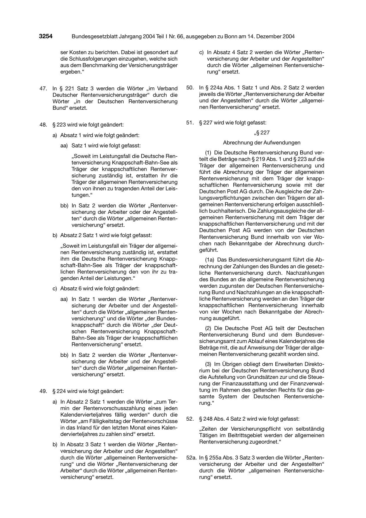BGBl. 2004, Seite 3254 — Originalseite als Abbildung
