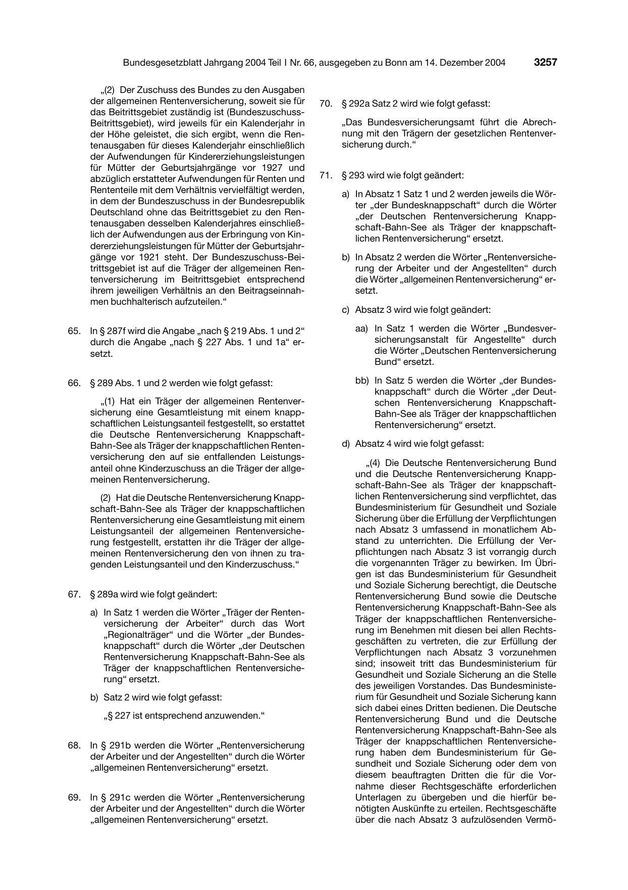 BGBl. 2004, Seite 3257 — Originalseite als Abbildung